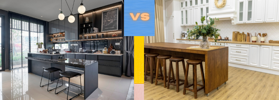 traditional vs modular kitchen interior design